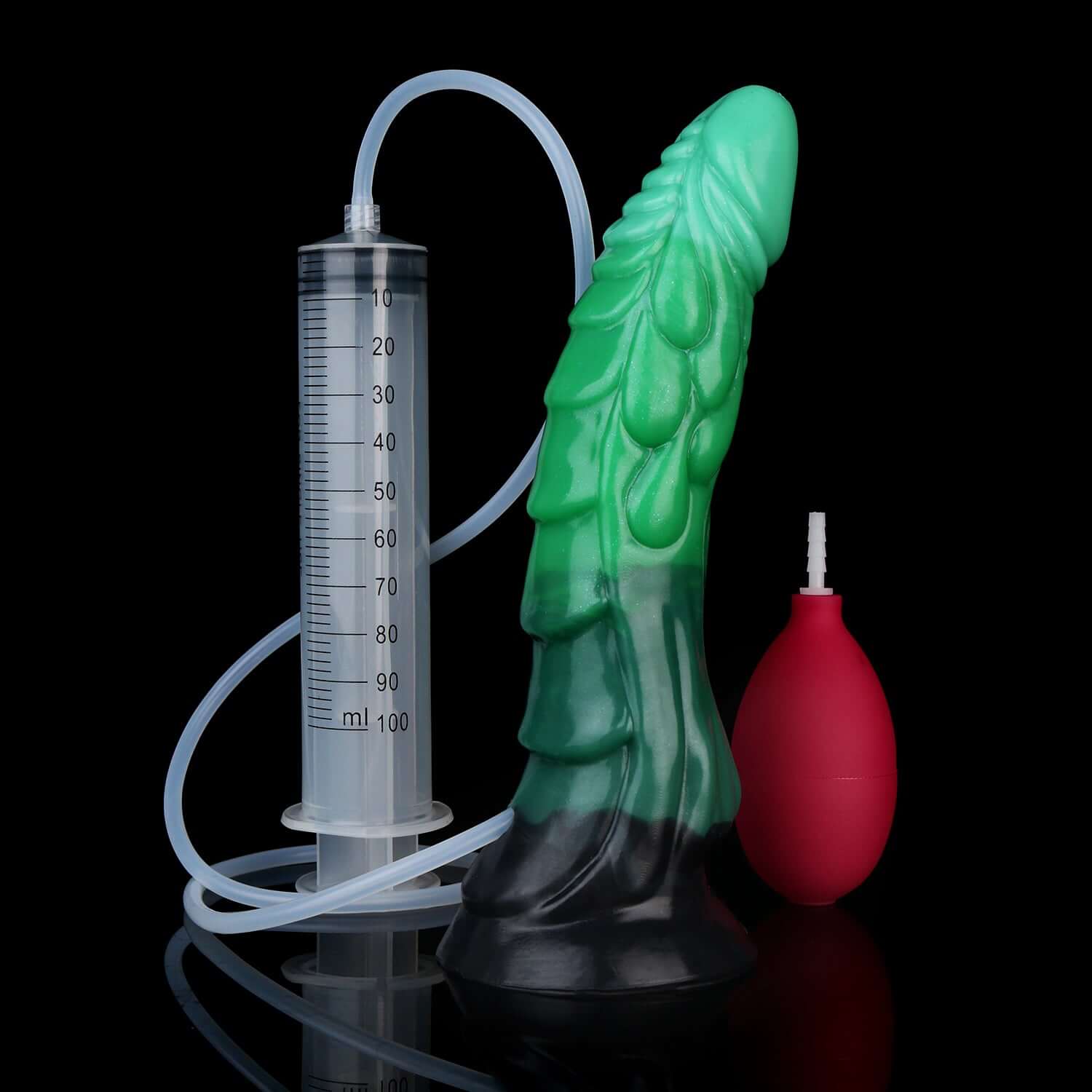 Peluda ejaculating dragon dildo in the Verdantclaw colourway -- platinum silicone -- Dragon Dildo®