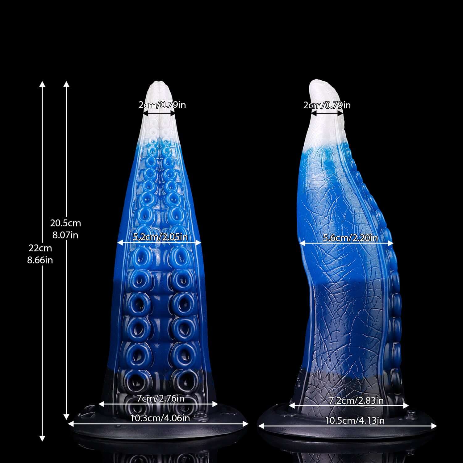 Charybdis tentacle dildo in the Voidstrike colourway -- platinum silicone -- Dragon Dildo®