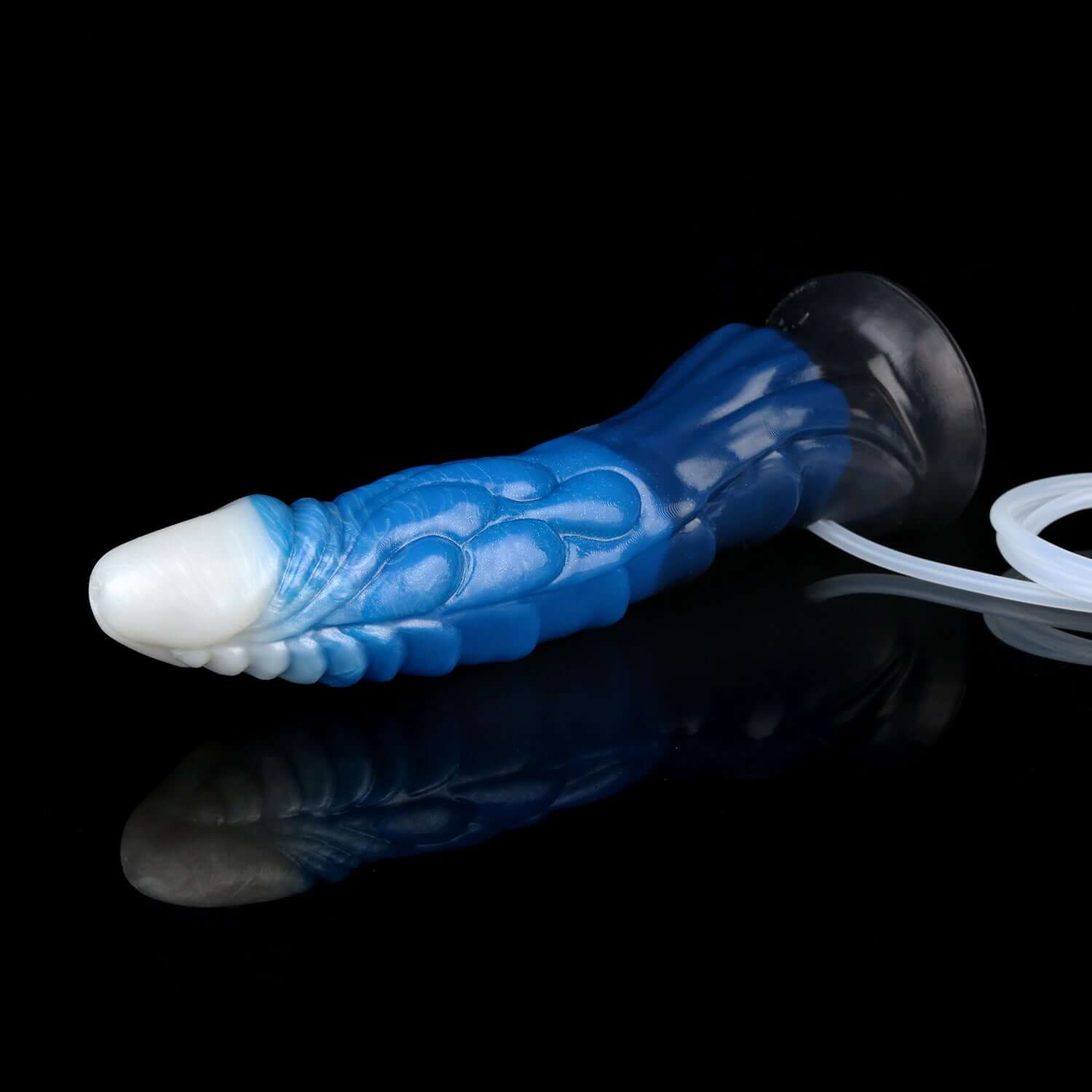 Nidhoggr ejaculating dragon dildo in the Voidstrike colourway -- platinum silicone -- Dragon Dildo®