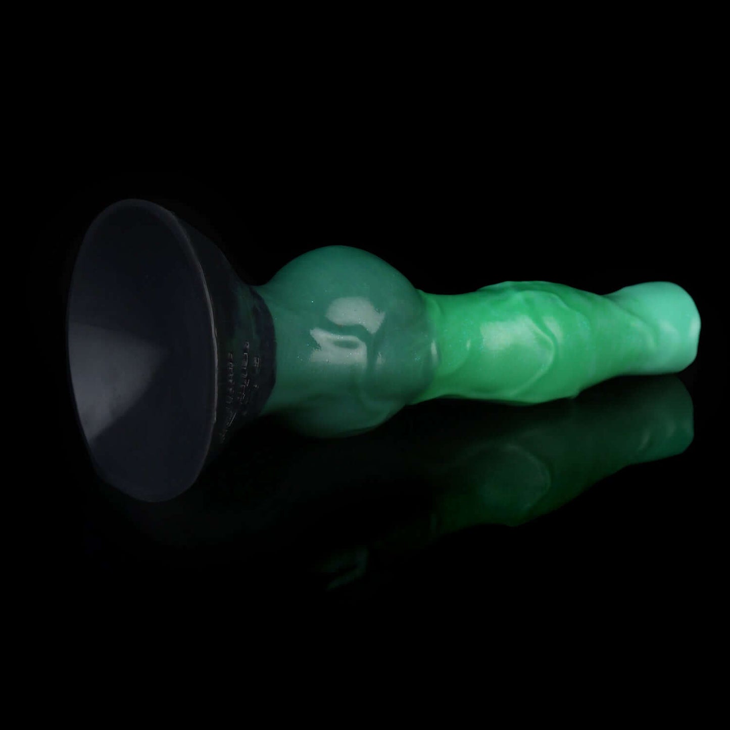 Cu Sith monster dildo in the Verdantclaw colourway -- platinum silicone -- Dragon Dildo®