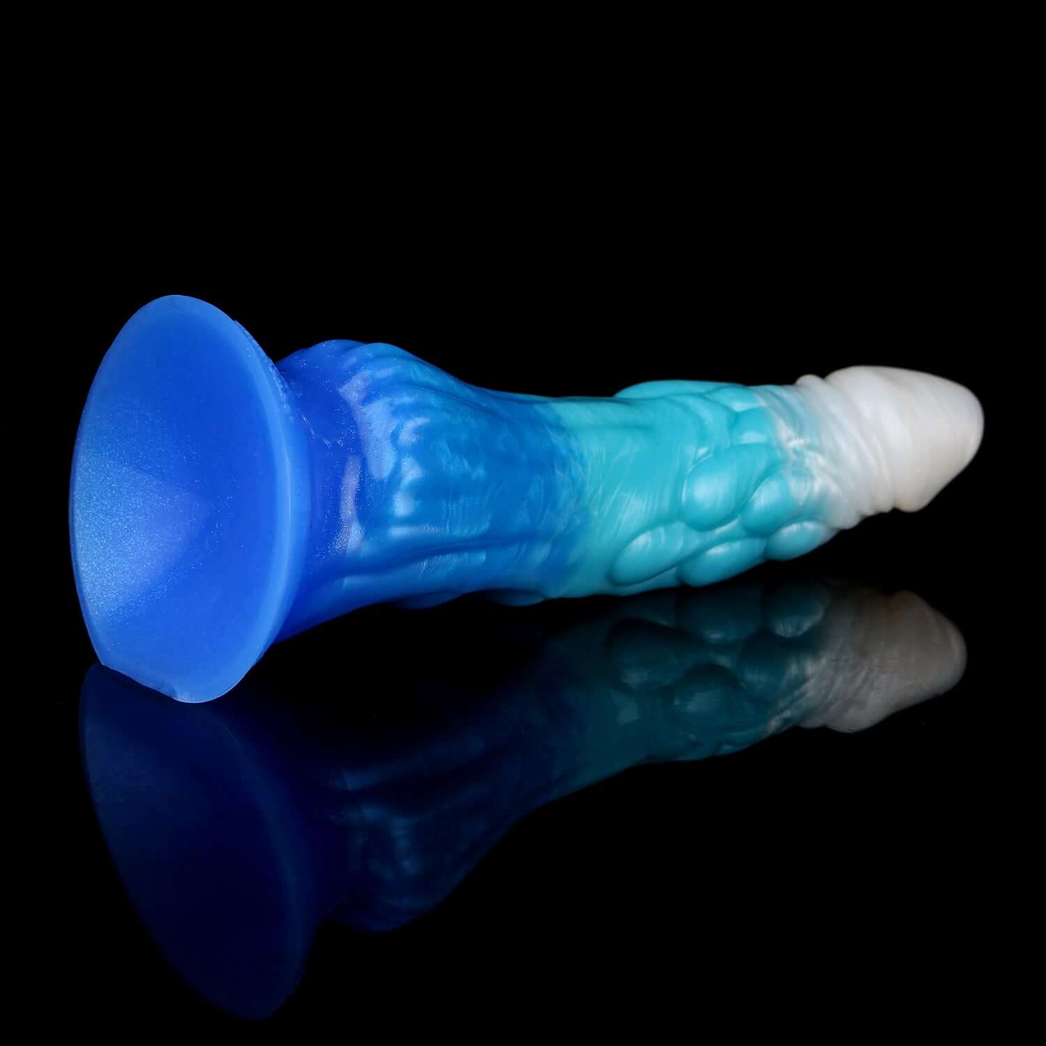 Jormungandr dragon dildo in the Tideborn colourway -- platinum silicone -- Dragon Dildo®