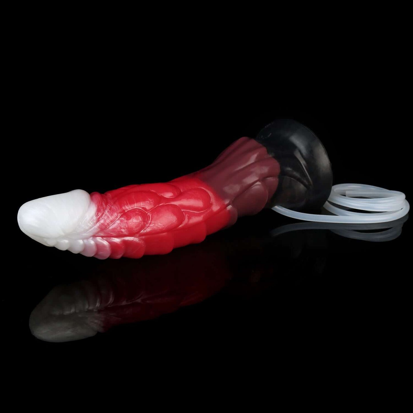 Smok ejaculating dragon dildo in the Bloodmoon colourway -- platinum silicone -- Dragon Dildo®