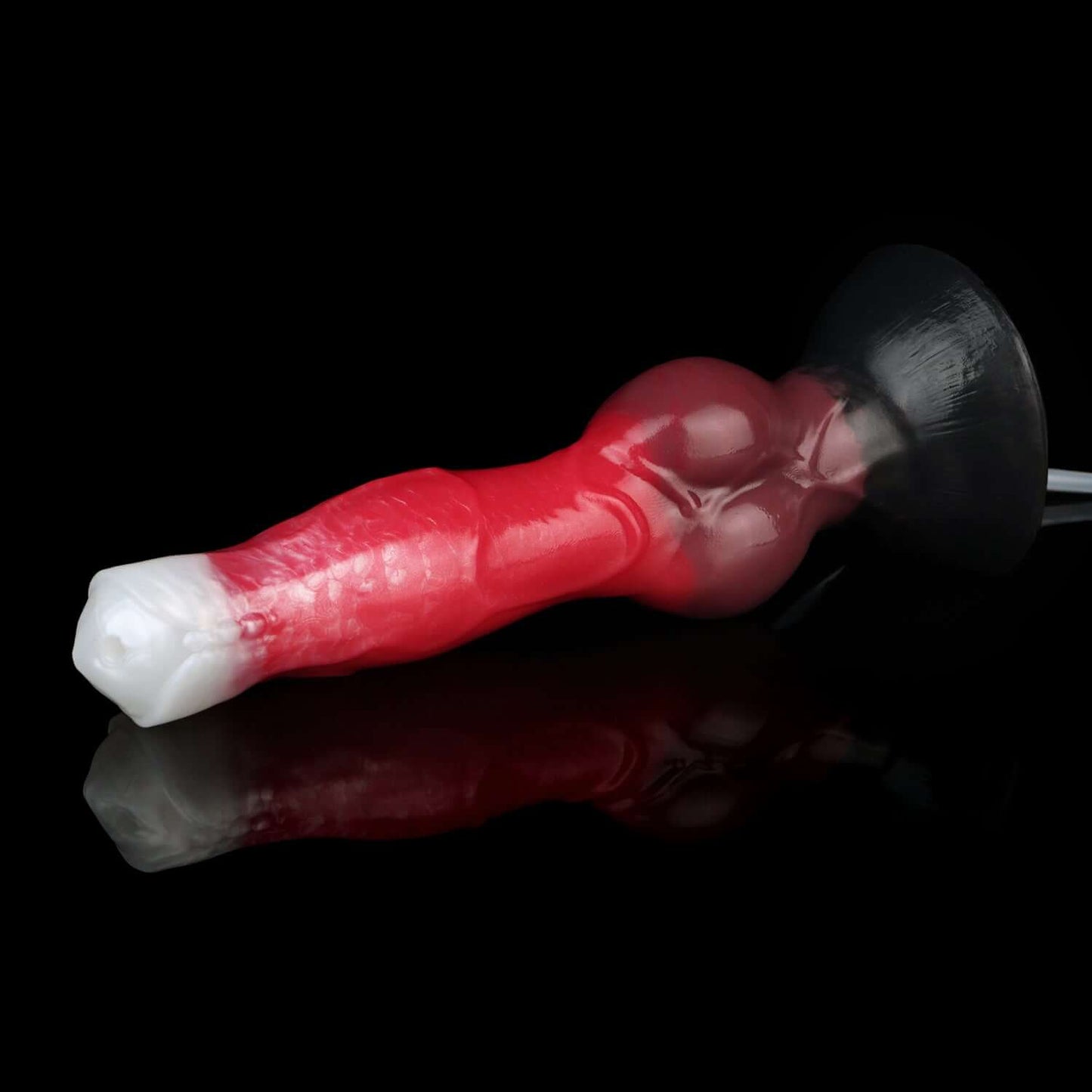 Surma ejaculating monster dildo in the Bloodmoon colourway -- platinum silicone -- Dragon Dildo®