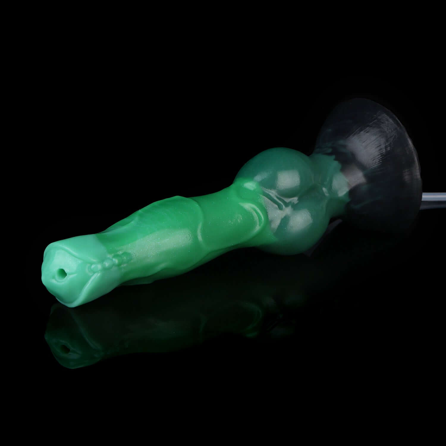 Cu ejaculating Sith monster dildo in the Verdantclaw colourway -- platinum silicone -- Dragon Dildo®
