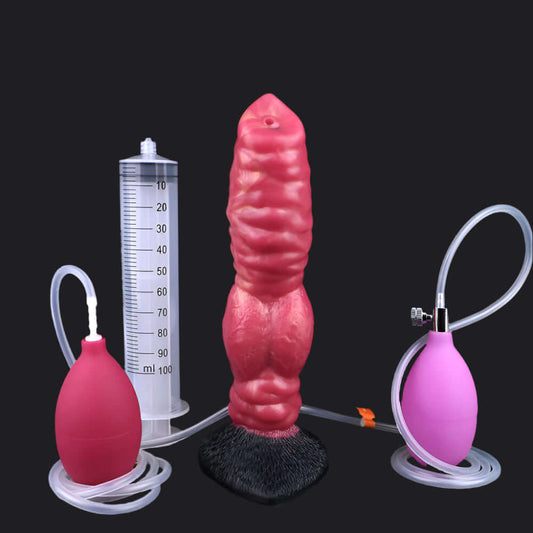 Dragon Dildo™ | Ejaculating Inflatable Wolf Dildo Colour: Shadowflame