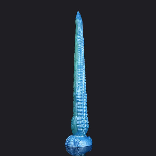 Octopus Elder Tentacle Dildo (Biggest) in blue color with textured detailing for deep stimulation.