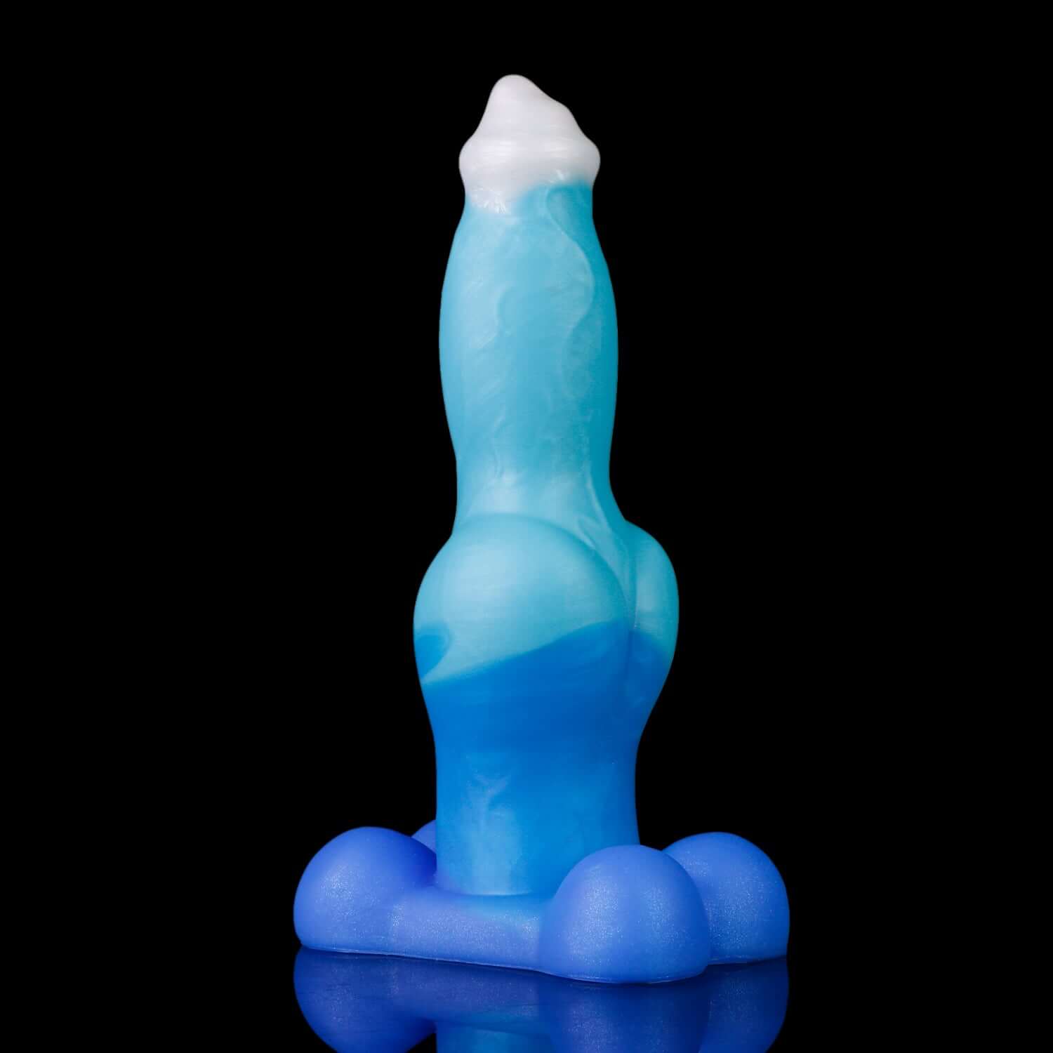 Gwyllgi dog dildo in the Tideborn colourway -- platinum silicone -- Dragon Dildo®