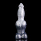 Freki dog dildo in the Stormpeak colourway -- platinum silicone -- Dragon Dildo®
