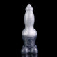 Freki dog dildo in the Stormpeak colourway -- platinum silicone -- Dragon Dildo®