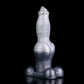 Freki dog dildo in the Stormpeak colourway -- platinum silicone -- Dragon Dildo®