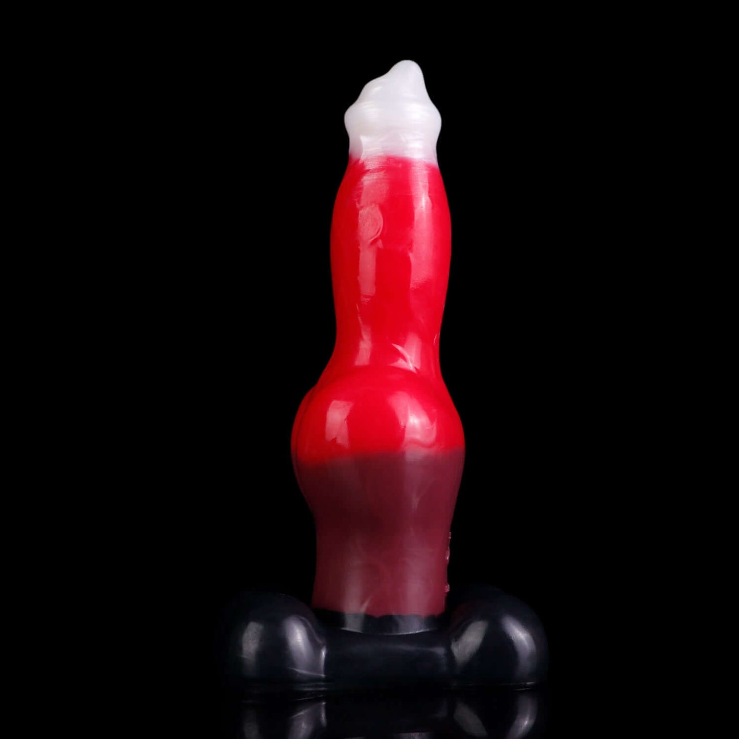 Lycaon dog dildo in the Bloodmoon colourway -- platinum silicone -- Dragon Dildo®