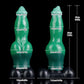 Laelaps dog dildo in the Verdantclaw colourway -- platinum silicone -- Dragon Dildo®