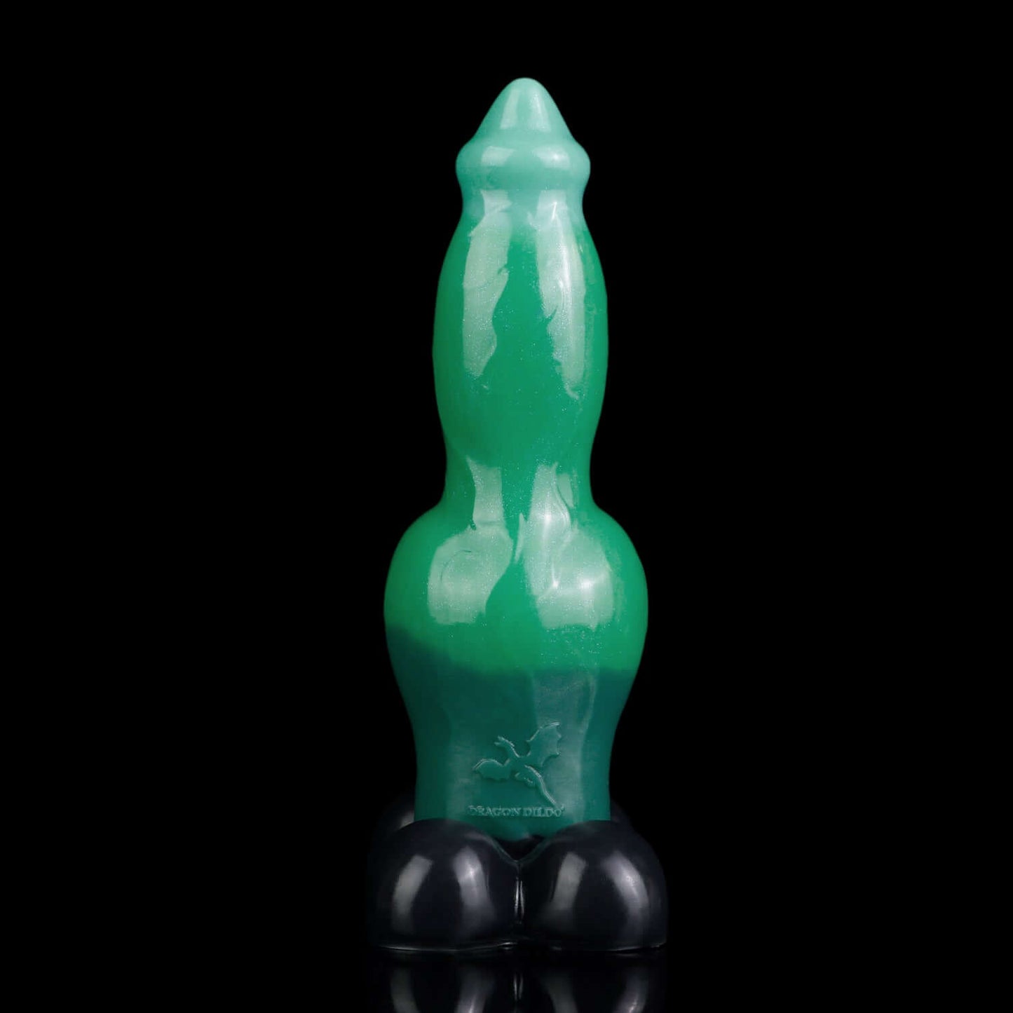 Laelaps dog dildo in the Verdantclaw colourway -- platinum silicone -- Dragon Dildo®