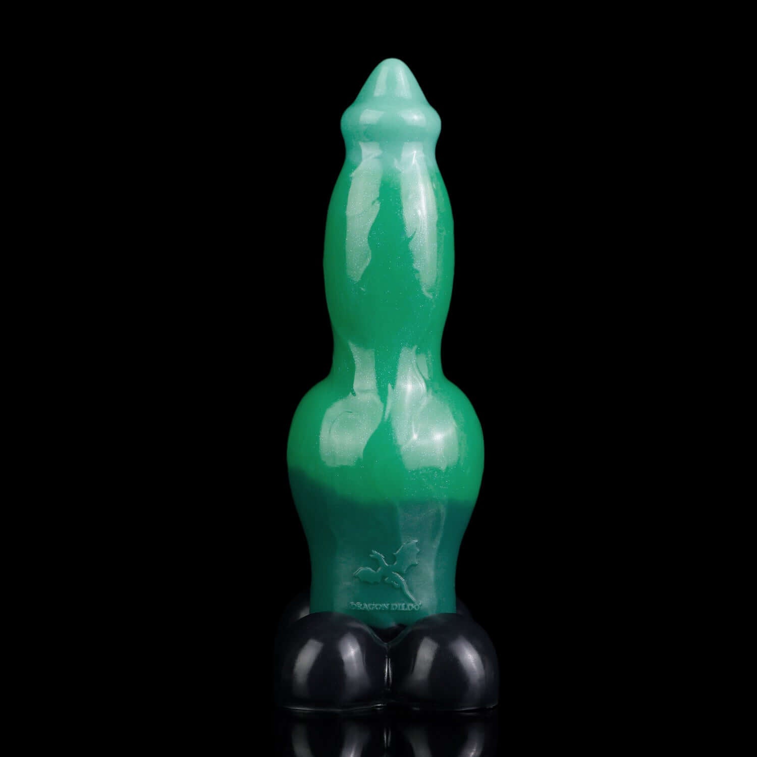 Laelaps dog dildo in the Verdantclaw colourway -- platinum silicone -- Dragon Dildo®
