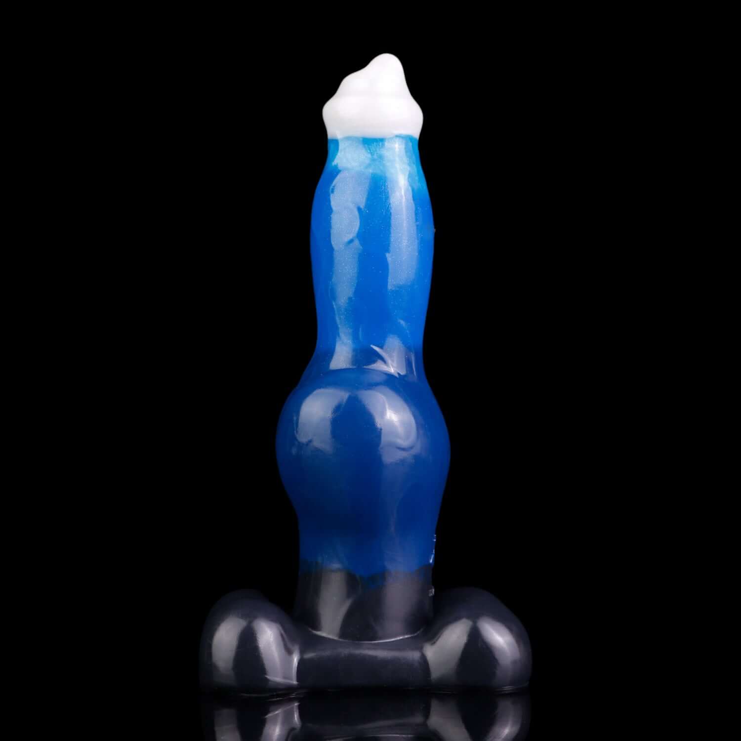 Hati dog dildo in the Voidstrike colourway -- platinum silicone -- Dragon Dildo®