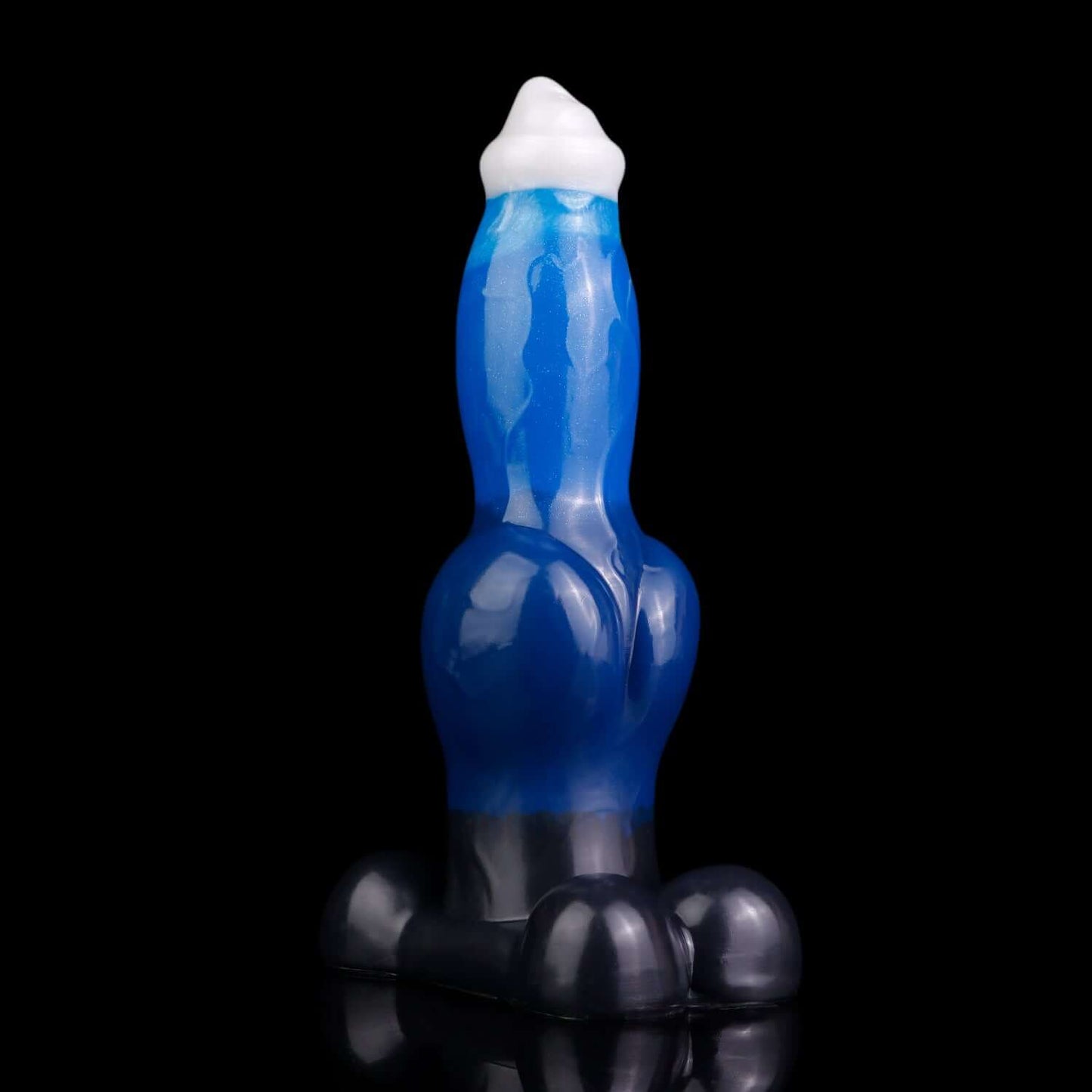 Hati dog dildo in the Voidstrike colourway -- platinum silicone -- Dragon Dildo®