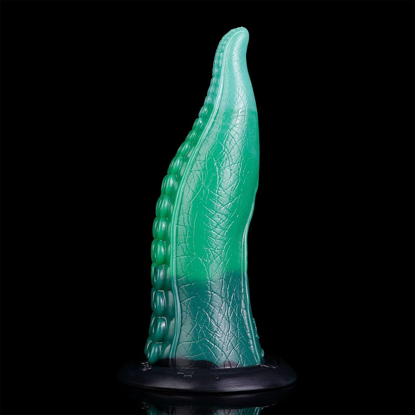 Afanc tentacle dildo in the Verdantclaw colourway -- platinum silicone -- Dragon Dildo®