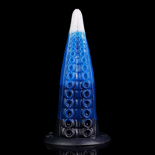 Charybdis tentacle dildo in the Voidstrike colourway -- platinum silicone -- Dragon Dildo®
