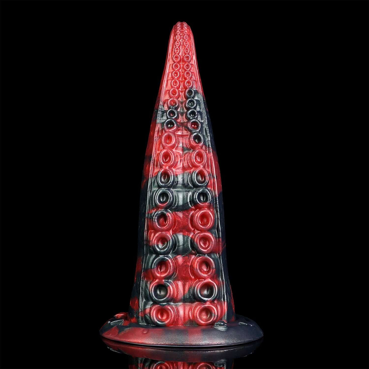 Akkorokamui tentacle dildo in the Crimson Chaos colourway -- platinum silicone -- Dragon Dildo®