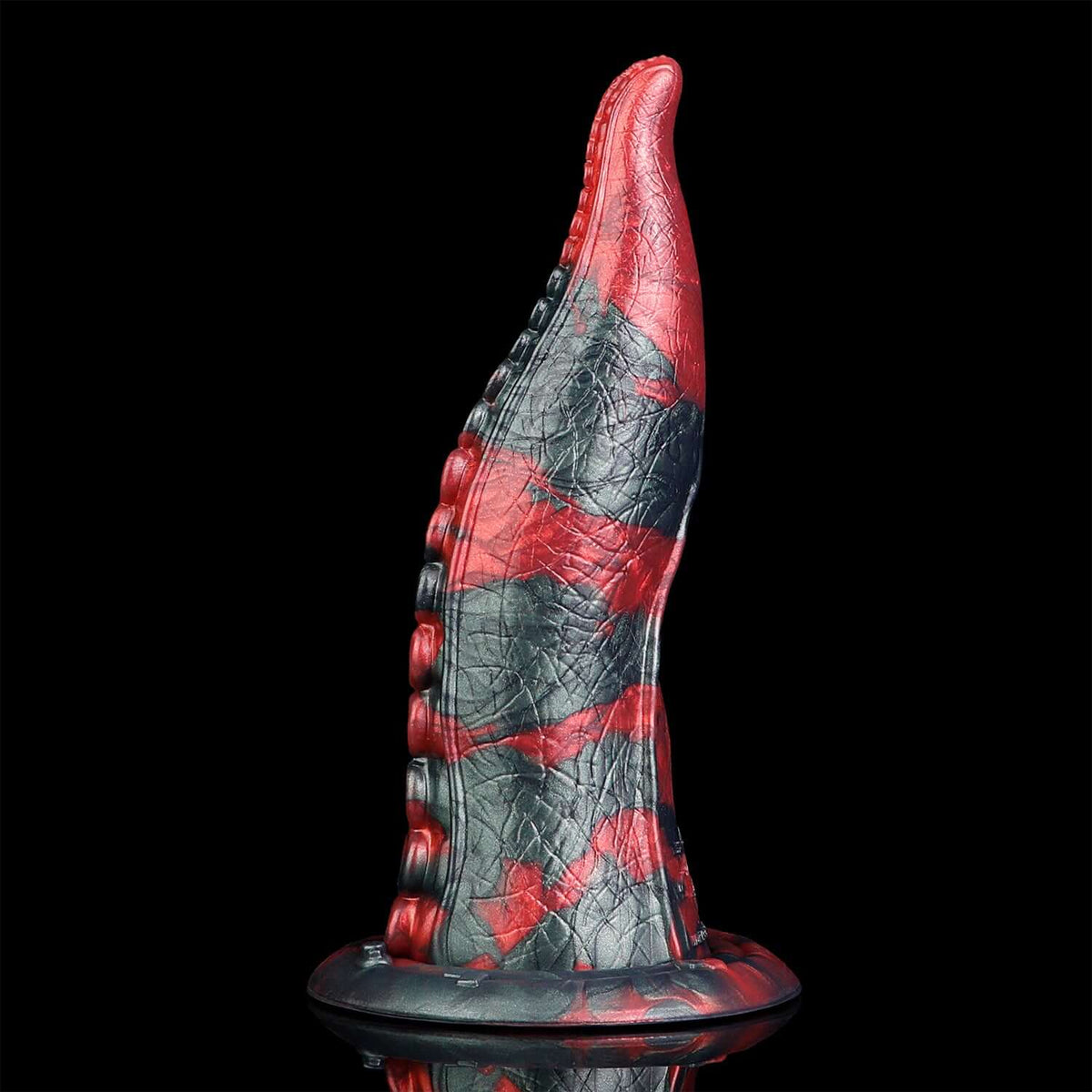 Akkorokamui tentacle dildo in the Crimson Chaos colourway -- platinum silicone -- Dragon Dildo®