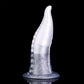 Hafgufa tentacle dildo in the Stormpeak colourway -- platinum silicone -- Dragon Dildo®