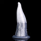Hafgufa tentacle dildo in the Stormpeak colourway -- platinum silicone -- Dragon Dildo®