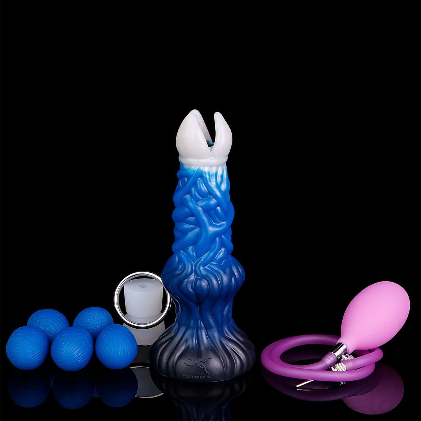 Apsu ovipositor in the Voidstrike colourway -- platinum silicone -- Dragon Dildo®