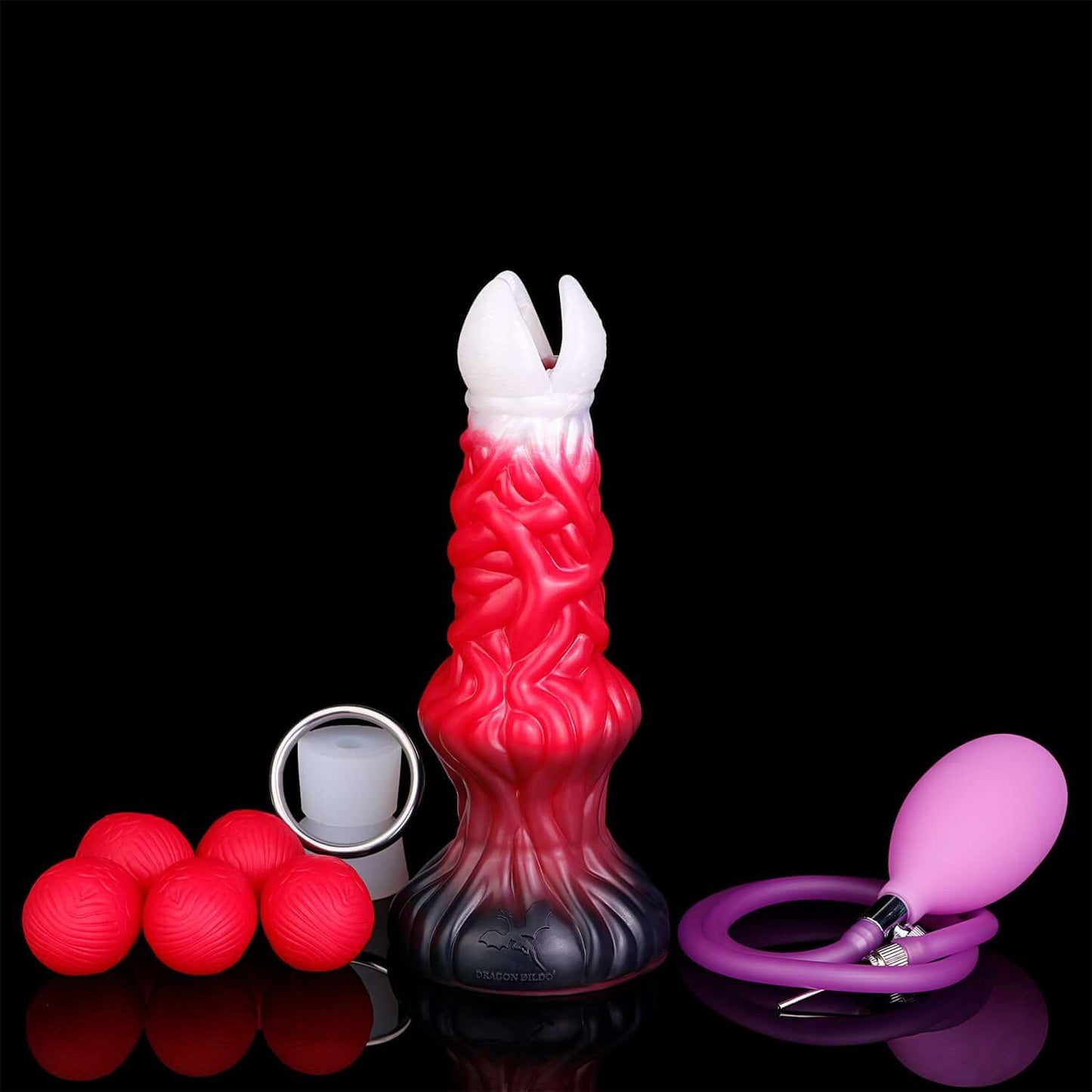 Lamia ovipositor in the Bloodmoon colourway -- platinum silicone -- Dragon Dildo®