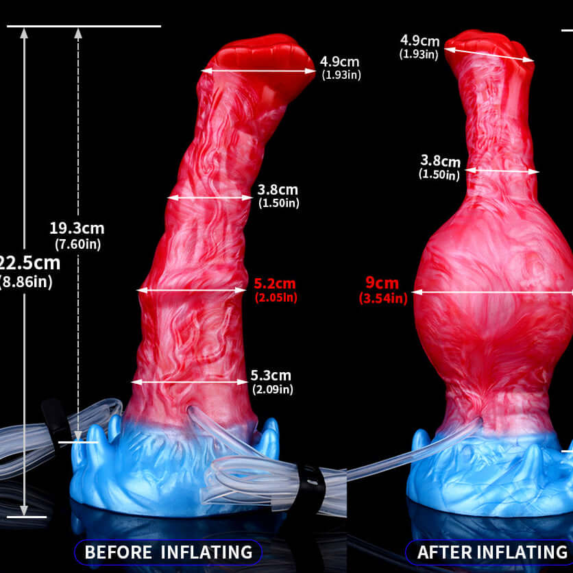 Dragon Dildo™ | Karkadann - Ejaculating Inflatable Dildo Colour: Red