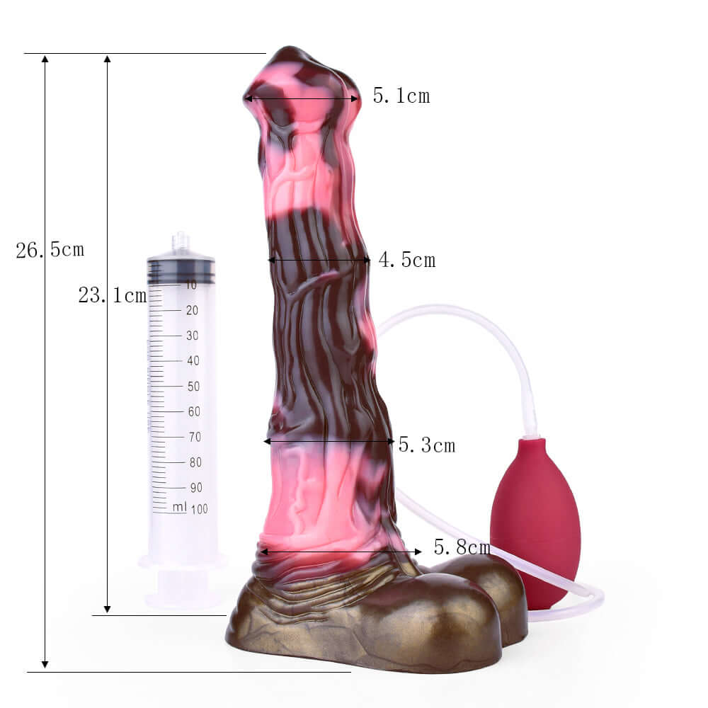 Dragon Dildo™ | Horse Dildo - Damascus Ejaculating Colour: Brown & Pink