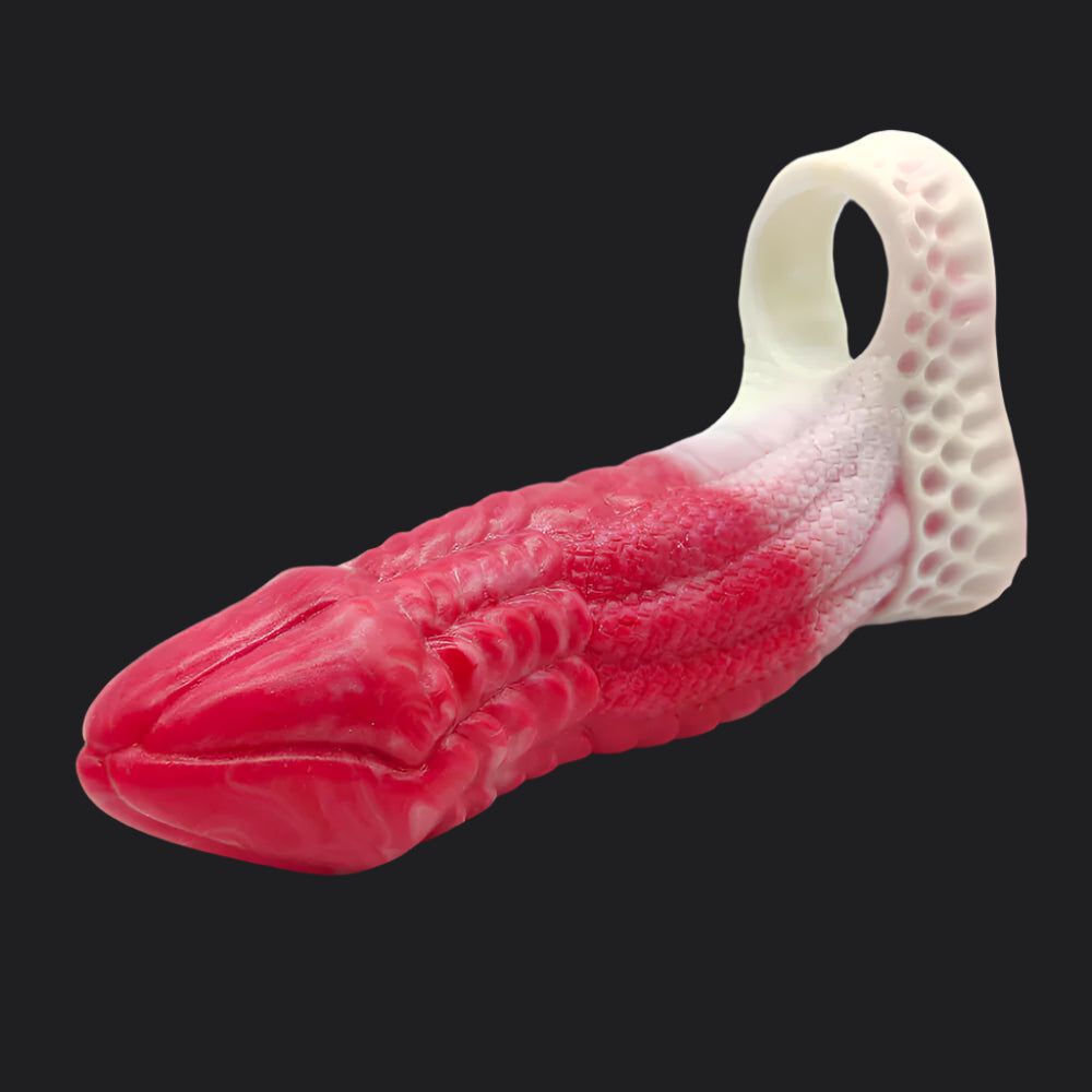Dragon Dildo™ | Io Dragon Penis Extender Sleeve - Red Colour: Red