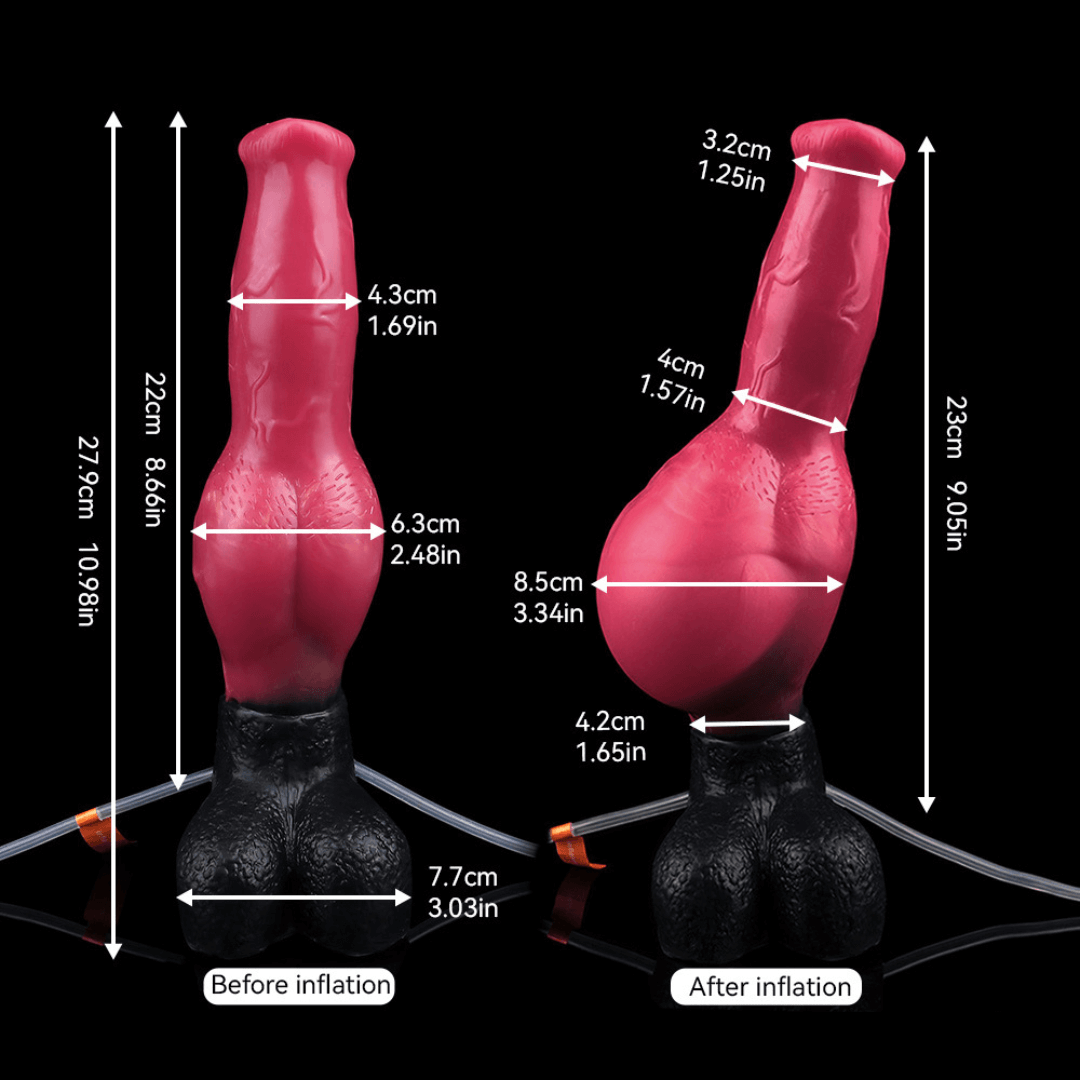 Dragon Dildo™ | Orthrus – Ejaculating Inflatable Dog Dildo Colour: Shadowflame