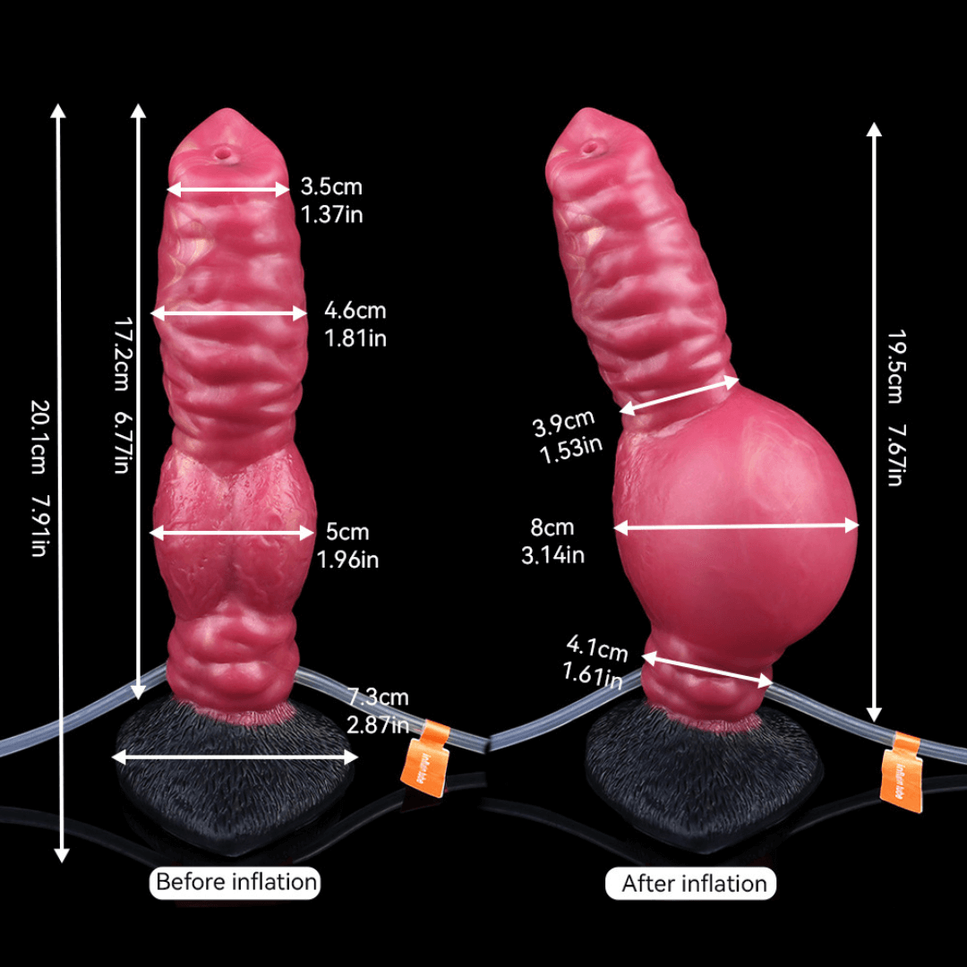Dragon Dildo™ | Ejaculating Inflatable Wolf Dildo Colour: Shadowflame