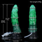 Peluda ejaculating dragon dildo in the Verdantclaw colourway -- platinum silicone -- Dragon Dildo®