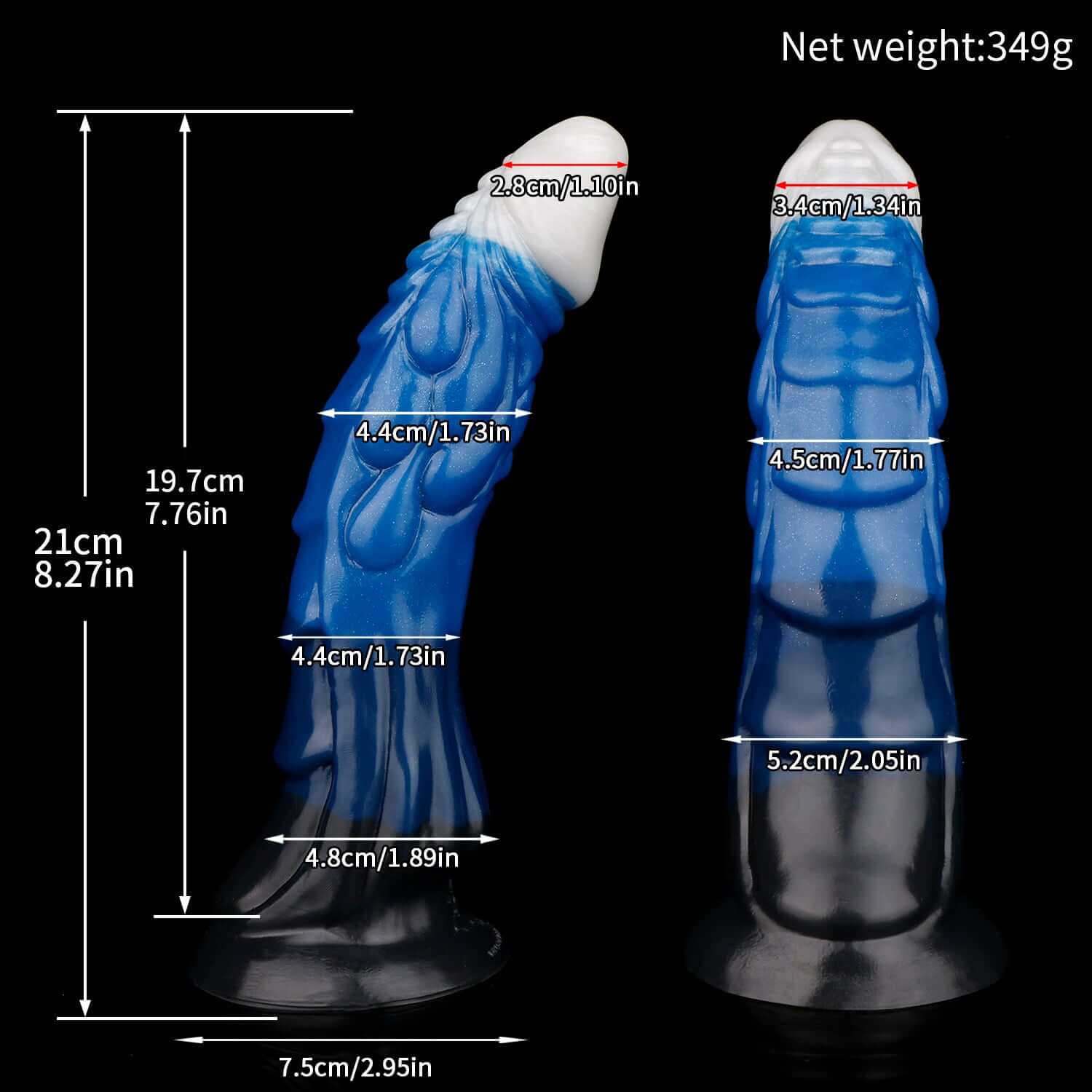 Nidhoggr dragon dildo in the Voidstrike colourway -- platinum silicone -- Dragon Dildo®