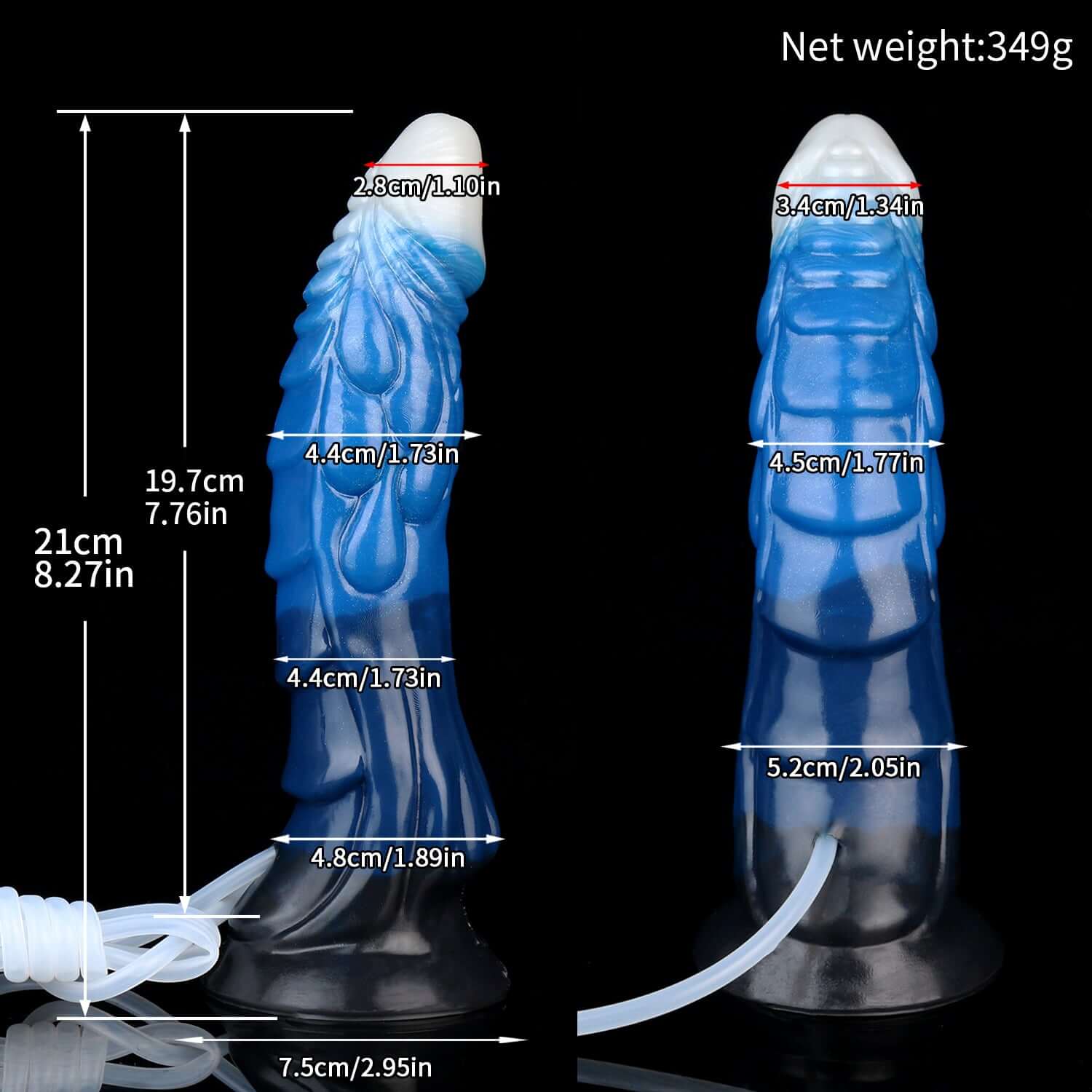 Nidhoggr ejaculating dragon dildo in the Voidstrike colourway -- platinum silicone -- Dragon Dildo®