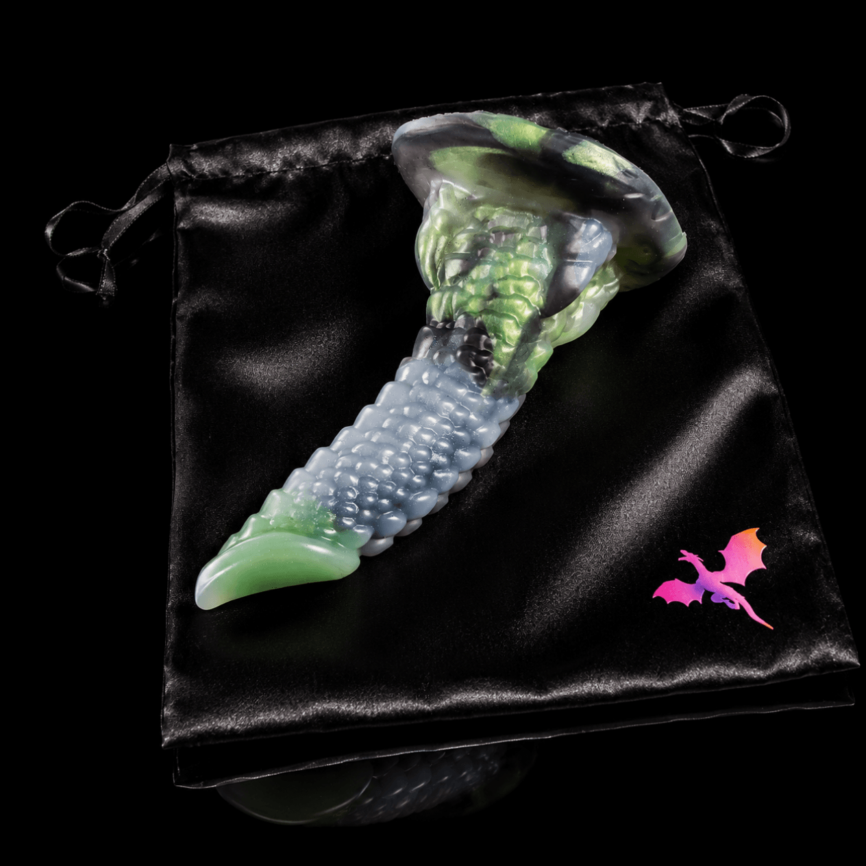 Cuelebre dragon dildo of the Pale Expanse with satin bag -- Wyrmglass colourway -- hand-poured platinum silicone -- Dragon Dildo®