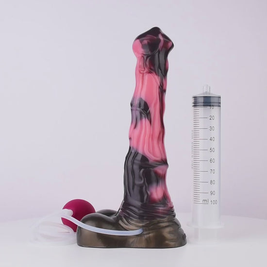 Dragon Dildo® | Horse Dildo - Damascus Ejaculating Colour: Brown & Pink