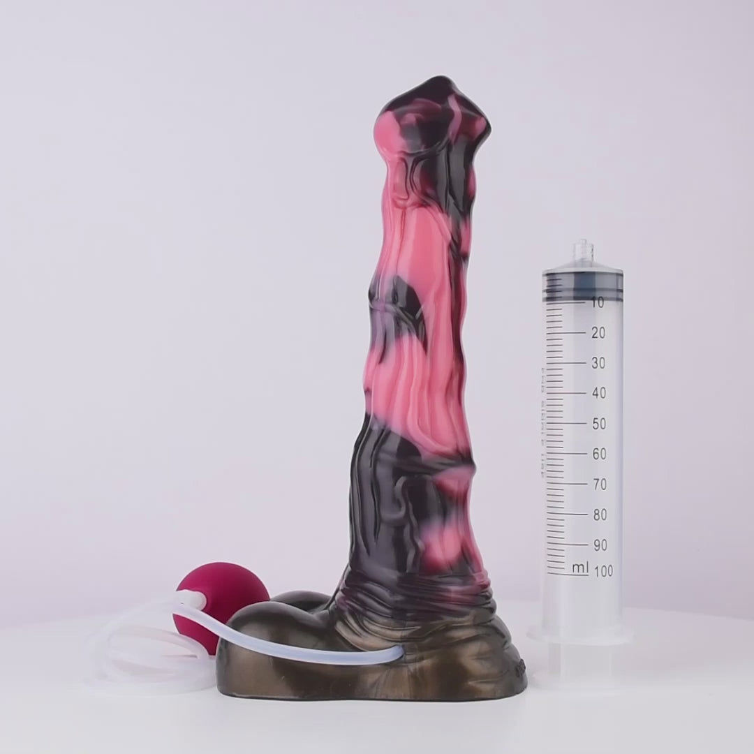 Dragon Dildo® | Horse Dildo - Damascus Ejaculating Colour: Brown & Pink