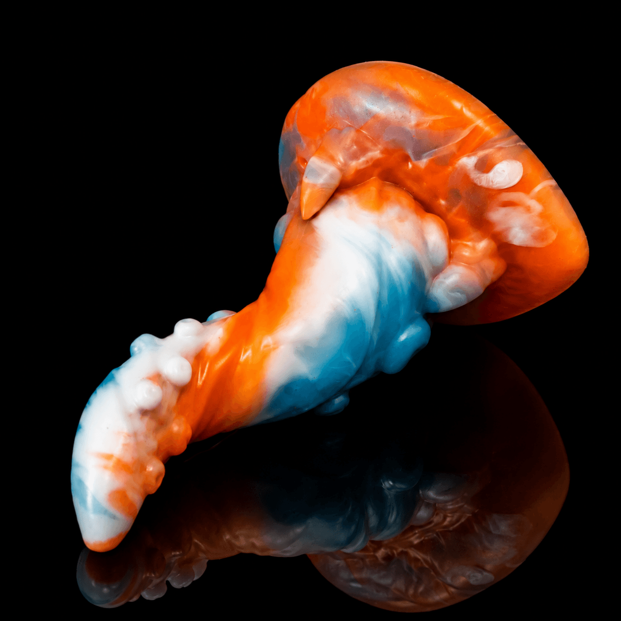 Lusca tentacle dildo of the Riftscar -- Reeffire colourway -- hand-poured platinum silicone -- Dragon Dildo®
